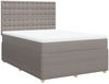 vidaXL Boxspringbett mit Matratze Taupe 160x200 cm Stoff 3294425 Bild 3