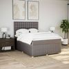 vidaXL Boxspringbett mit Matratze Taupe 160x200 cm Stoff 3294425 Bild 5