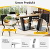 Esstisch Teleskoptisch (118-157×70×75cm), Tisch, Küchentisch, Ausziehtisch, mit Hilfe innenliegender Einlegeplatten auf 118-157cm ausziehbar, für Küche und Wohnzimmer, Holzfarbener Esstisch Bild 4