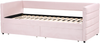 Tagesbett mit Stauraum Samtstoff MARRAY 90x200 cm Pastellrosa Bild 4