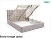 MEBLINI Polsterbett 160x200 mit Lattenrost und Matratze – BALEARO – Hellgrau Samt – Doppelbett mit Bettkasten - Stauraumbett - Kopfteil Bett mit Stauraum Bild 5