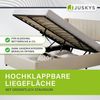 Juskys 'Savona' Polsterbett mit Stauraum und Lattenrost, Samt, Beige, 120x200 cm Bild 5