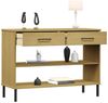 vidaXL Konsolenschrank OSLO mit Metallbeinen Braun Massivholz Kiefer 351003 Bild 3