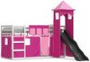 vidaXL Etagenbett mit Rutsche und Gardinen Rosa 90x190 cm 3284211 Bild 2