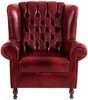 Ohrenbackensessel Katreen Bezug Wischleder Buche nussbaum dunkel / rot 22785 Bild 2