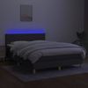 Boxspringbett mit Matratze & LED Stoff Dunkelgrau 140x200 cm Bild 4