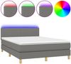 Boxspringbett mit Matratze & LED Stoff Dunkelgrau 140x200 cm Bild 2