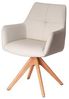 riess-ambiente Drehstuhl ALMARA beige-sand/natur- Eiche, Echtleder, 360°, Massivholz, modern (Einzelartikel, 1 St), Natürlicher Polsterstuhl - ideal f. Ess- & Wohnzimmer oder Home Office Bild 4