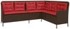 vidaXL Gartensofa mit Kissen L-förmig Braun Polyrattan 369006 Bild 2