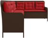 vidaXL Gartensofa mit Kissen L-förmig Braun Polyrattan 369006 Bild 5