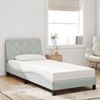 vidaXL Bett mit Matratze Hellgrau 90x190 cm Samt 3208628 Bild 3