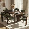 Elegant 7-Piece Dining Table & Chairs Set, Milano Walnut & Dark Walnut | 100% Melamine Coated, Easy Clean Fabric, Perfect for Modern Dining Bild 2