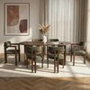 Elegant 7-Piece Dining Table & Chairs Set, Milano Walnut & Dark Walnut | 100% Melamine Coated, Easy Clean Fabric, Perfect for Modern Dining Bild 3