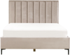 Bett mit Stauraum SEZANNE 160 x 200 cm Samtstoff Taupe Bild 4
