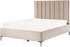 Bett mit Stauraum SEZANNE 160 x 200 cm Samtstoff Taupe Bild 5