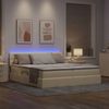 vidaXL LED-Speicherbett mit Matratze Creme 180 x 200 cm Stoff 3371577 Bild 5