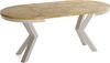 WFL GROUP Esstisch Clara Grau-Beige Loft rund ausziehbar mit Grau-Beige Metallbeinen (MADE IN EU, erhältlich in zwei Größen – 100/120 cm, ausziehbar auf 180/200 cm), platzsparender Industrial Tisch in Holzoptik für Wohnzimmer oder Küche Bild 4