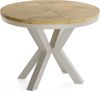 WFL GROUP Esstisch Clara Grau-Beige Loft rund ausziehbar mit Grau-Beige Metallbeinen (MADE IN EU, erhältlich in zwei Größen – 100/120 cm, ausziehbar auf 180/200 cm), platzsparender Industrial Tisch in Holzoptik für Wohnzimmer oder Küche Bild 2