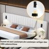 Merax Polsterbett mit Leselampe USB-Ladeanschluss, Samt beige, 180x200 cm Bild 5