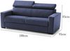 Dmora 2-Sitzer festes Sofa Kiev, Sofa aus gepolstertem Stoff, verstellbare Kopfstützen und Standardarmlehnen, 100 % Made in Italy, 180 x 95 x 85 cm, Blau Bild 3