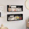 vidaXL Magazinregal 2 pcs Schwarz Eichen-Optik 80 x 12 x 30 cm 890805 Bild 4
