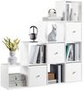 Yaheetech Bücherregal L-Förmiges Würfelregal mit 10 Fächern und 4 Aufbewahrungskörben, Cube-Regal für 120–200 Bücher Belastbar bis 100 kg Bild 2