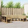 vidaXL Outdoor-Sofagarnitur mit Kissen 9 pcs Weiß und Beige 3389851 Bild 1