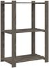 vidaXL Lagerregal mit 3 Böden Grau 60x38x90 cm Massivholz Kiefer 373387 Bild 2