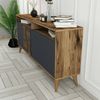 Dmora Kommode Garigliano, Wohnzimmerbuffet, Wohnzimmer-Sideboard, Moderne Küchen-Speisekammer, 160x35h79 cm, Walnuss und Anthrazit Bild 5