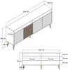 Dmora Kommode Garigliano, Wohnzimmerbuffet, Wohnzimmer-Sideboard, Moderne Küchen-Speisekammer, 160x35h79 cm, Walnuss und Anthrazit Bild 3