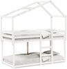 vidaXL Etagenbett mit Dach Weiß 90x200 cm Massivholz Kiefer 3282040 Bild 2