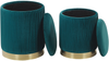 Pouf Samtstoff mit Stauraum blaugrün 2er Set MIRAMAR Bild 4