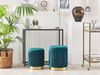 Pouf Samtstoff mit Stauraum blaugrün 2er Set MIRAMAR Bild 3