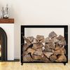 Kaminholzregal innen Metall SATLO - mit Rollen Brennholzregal innen Kaminholzständer Kaminholzhalter Feuerholzregal Innen Schwarz, 25x100x80cm Bild 2