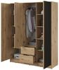 Bettso 'NELLY' Kleiderschrank mit Lamellen, Holzwerkstoff Artisan Eiche 200x51x155 cm Bild 3