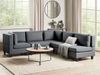 Beliani 'Unstad' Sofa, Dunkelgrau, Stoff, 72 x 228 x 228 cm, ohne Ottomane, Rechts Bild 3