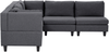 Beliani 'Unstad' Sofa, Dunkelgrau, Stoff, 72 x 228 x 228 cm, ohne Ottomane, Rechts Bild 4
