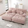 Ecksofa aus Chenille in Pink, modular mit Ottomane, tiefer Sitz und breite Armlehnen,220 x 145 x 81 cm Bild 2