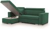 Ecksofa inkl. Hocker und Sessel CANTON Stoff Camelia Grün Ottomane Links Bild 2
