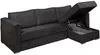 Vente-unique - LORETO Sofa SamtStoff Grau - B 223 cm152 cm x H 90 cm x L 298 cm Bild 4