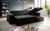 Designer Sofa Denver mit Schlaf- und Klappfunktion Samt Schwarz Rechts Bild 3