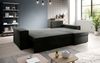 Designer Sofa Denver mit Schlaf- und Klappfunktion Samt Schwarz Rechts Bild 4