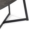 Design Couchtisch TURIN 90cm dunkle Marmor-Optik schwarzes Metallgestell Bild 5