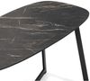 Design Couchtisch TURIN 90cm dunkle Marmor-Optik schwarzes Metallgestell Bild 3