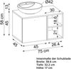 Roomart LOTUS-I-75 Badmöbel Set– 2-teiliges Badezimmermöbel Set - Waschbecken mit Unterschrank - H 45 x B 45 x T 75 cm • Anthrazit-Eiche Bild 5