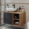 Roomart LOTUS-I-75 Badmöbel Set– 2-teiliges Badezimmermöbel Set - Waschbecken mit Unterschrank - H 45 x B 45 x T 75 cm • Anthrazit-Eiche Bild 4