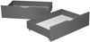 Bettkasten 2er Set Holz Aufbewahrung mit Rollen Bettschublade Bett Auszug Schublade Box Grau Bild 2