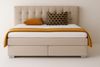 A&J MöbelLand Boxspringbett VERONA 140 x 200 cm mit zwei 7-Zonen-Taschenfederkernmatratzen und gepolstertem Kopfteil. Farbe: Beige Bild 2