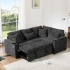 Ecksofa mit Schlaffunktion, Sitzfläche 206,5x141x86 cm, Dunkelgrau, Chenille, Stauraum Bild 3