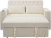 Schlafsofa 140x137x84 cm in Beige mit Chenille, 3-fach verstellbarer Rückenlehne, USB-Anschlüssen und Stauraum-Details Bild 5